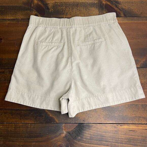 Joie Khaki Pleated Linen Cotton Blend Shorts Women's Size Small Summer Preppy - Picture 3 of 10